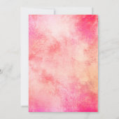 Romantic Bright Pink Floral Waterverf Script Save The Date (Achterkant)