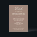 Romantic Brown Elegant Wedding Informatiekaartje<br><div class="desc">This design is part of a romantic and elegant wedding invitation suite.</div>