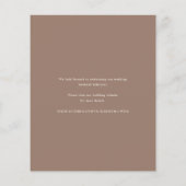 Romantic Brown Elegant Wedding Invitation (Achterkant)