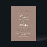 Romantic Brown Elegant Wedding Kaart<br><div class="desc">This design is part of a romantic and elegant wedding invitation suite.</div>