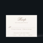 Romantic Brown Elegant Wedding RSVP Kaartje<br><div class="desc">This design is part of a romantic and elegant wedding invitation suite.</div>