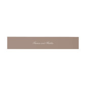 Romantic Brown Elegant Wedding Uitnodigingen Wikkel (Vlak)