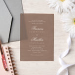 Romantic Brown Elegant Wedding Vellum Uitnodigingen<br><div class="desc">This design is part of a romantic and elegant wedding invitation suite.</div>