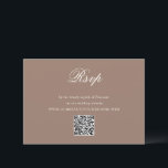 Romantic Brown QR Code Elegant Wedding RSVP Kaartje<br><div class="desc">This design is part of a romantic and elegant wedding invitation suite.</div>