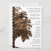 Romantic bruine eikenboom bruiloft kaart (Voorkant)