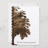 Romantic bruine eikenboom bruiloft kaart (Achterkant)