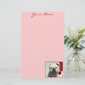 Romantic Bulldog briefpapier (Staand voorkant)