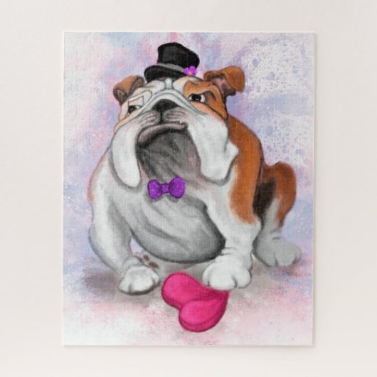Romantic Bulldog Jigzaag Puzzle - Funny Legpuzzel (Verticaal)