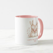 Romantic Bunny Couple Personalized Valentines Day Mok (Voorkant rechts)