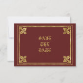 Romantic Burgundy and Gold Lijst Save The Date (Voorkant)