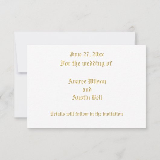 Romantic Burgundy and Gold Lijst Save The Date (Achterkant)