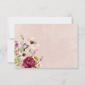 Romantic Burgundy Blush Floral Garden Wedding Save The Date (Achterkant)