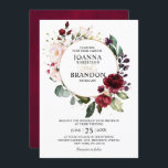 Romantic Burgundy Blush Floral Geometric Wedding Kaart<br><div class="desc">De elegante en moderne romantische geometrische waterverf floral bridal doucherekaart is voorzien van een bouquet van Bourgogne / marsala , wazige roze, Paarse, perzikkleurige waterverf-rozen met hetzelfde blad met een goudcirkelvormige lijst. Ideaal voor een herfst-/midzomerbruiloft. Zoek meer overeenkomende design en variaties uit mijn winkel met 'blissweddingpaperie'. Je kunt contact met...</div>