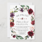 Romantic Burgundy Blush Floral WE DOEN NOG STEEDS Kaart (Voorkant)