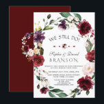 Romantic Burgundy Blush Floral WE DOEN NOG STEEDS Kaart<br><div class="desc">Romantic Burgundy Pink Blush Floral Monogram kaartontwerp met prachtige waterverf florale kreet, pijlen met harten en bloemenbouquet als scheidsrechter; op de achterflorale poot in een hartvorm op de koninklijke achtergrond van de Bourgogne. Het gebruik personaliseert hulpmiddel om uw info toe te voegen. U kunt lettertypen, kleuren wijzigen. Ga voor overeenkomende...</div>