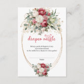 Romantic Burgundy Blush Greenery Diaper Raffle Informatiekaartje (Voorkant)