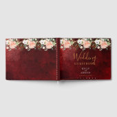 Romantic Burgundy Blush Pink Floral Rustic Wedding Gastenboek (Volledig)