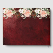Romantic Burgundy Blush Pink Floral Rustic Wedding Gastenboek (Achterkant)