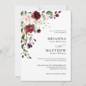 Romantic Burgundy Blush Plum Green Floral Wedding Kaart (Voorkant)
