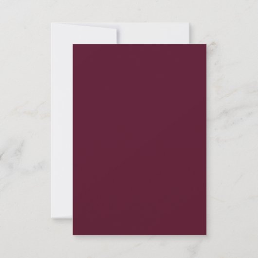 Romantic Burgundy Calligraphy Menu Choice RSVP (Achterkant)