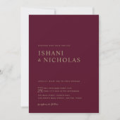 Romantic Burgundy Calligraphy Monogram Wedding Kaart (Voorkant)