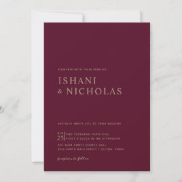 Romantic Burgundy Calligraphy Monogram Wedding Kaart