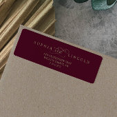 Romantic Burgundy Calligraphy Return Label