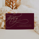 Romantic Burgundy Calligraphy Wedding Website RSVP Informatiekaartje<br><div class="desc">Deze romantische begraafplaats is een bloeiende trouwwebsite RSVP bijlage kaart is perfect voor een eenvoudige bruiloft. Het moderne klassieke ontwerp is voorzien van fancy draden en grillen met prachtige elegante handgeschreven faux champagne Gold folie-typografie. Opmerking: dit ontwerp is niet voorzien van echte gouden folie. Het is een afbeelding van hoge...</div>