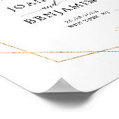 Romantic Burgundy Floral Geometric Weduwschap Welk Poster (Hoek)