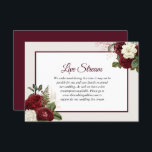 Romantic Burgundy Floral Wedding Live Stream Kaart<br><div class="desc">Romantic Burgundy Floral Wedding Reception Details Beauful White en Burgundy Red Roses Geschikt voor alle seizoenen</div>