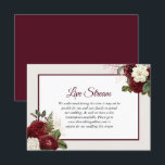 Romantic Burgundy Floral Wedding Live Stream Kaart<br><div class="desc">Romantic Burgundy Floral Wedding Reception Details Beauful White en Burgundy Red Roses Geschikt voor alle seizoenen</div>