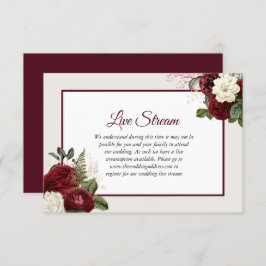Romantic Burgundy Floral Wedding Live Stream Kaart
