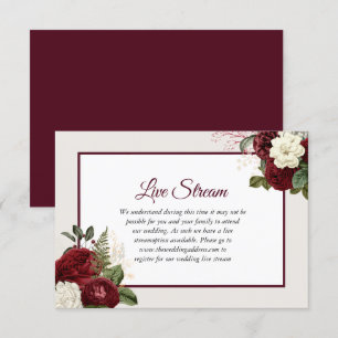 Romantic Burgundy Floral Wedding Live Stream Kaart