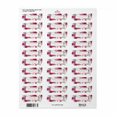 Romantic Burgundy  Floral Wedding return address Etiket (Full Sheet)
