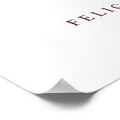 Romantic Burgundy Floral Wedding Welkom Poster (Hoek)