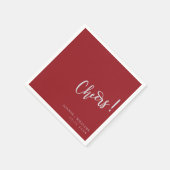 Romantic Burgundy Hand Lettering Cheers Wedding Servet (Hoek)