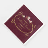 Romantic Burgundy Marsala Floral Fall Wedding Servetten (Hoek)