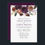 Romantic Burgundy Paars Plum Floral Wedding Kaart<br><div class="desc">Romantic Burgundy Paars Plum Floral Wedding Invitation Zie bijbehorend collectie in voorraad</div>