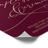 Romantic Burgundy Pick A Seat Unplugged Ceremony Poster (Hoek)