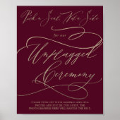 Romantic Burgundy Pick A Seat Unplugged Ceremony Poster (Voorkant)
