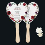 Romantic Burgundy Pink Floral Wedding Programme Handwaaier<br><div class="desc">Moderne en elegante vormgeving met een glanzende waterverf bloemen,  bloemen,  florale verdeler,  tegen een witte achtergrond. Overeenkomende items kunnen gevonden worden in mijn Collectie van de Drijvende Drijfbloem.</div>