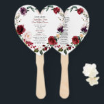 Romantic Burgundy Pink Floral Wedding Programme Handwaaier<br><div class="desc">Moderne en elegante vormgeving met een glanzende waterverf bloemen,  bloemen,  florale verdeler,  tegen een witte achtergrond. Overeenkomende items kunnen gevonden worden in mijn Collectie van de Drijvende Drijfbloem.</div>