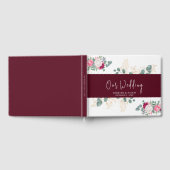 Romantic Burgundy Red | Bllush Pink Floral Wedding Gastenboek (Volledig)