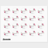 Romantic Burgundy Red | Blush Pink Floral Wedding Ronde Sticker (Vel)