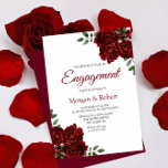 Romantic Burgundy Red Rose Engagement Party nodigt Kaart<br><div class="desc">Romantic Burgundy Red Rose Engagement Party nodigt uit om passend collectie in voorraad te zien</div>