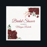 Romantic Burgundy Red Rose Floral Vrijgezellenfees Servet<br><div class="desc">Romantic Burgundy Red Rose Floral Vrijgezellenfeest Napkin Bekijk de uitnodiging en het collectie hierboven</div>