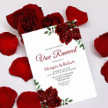 Romantic Burgundy Red Rose Vow Renewal Invite Kaart<br><div class="desc">Romantic Burgundy Red Rose Vow Renewal Invite Zie collectie bij voorraad</div>