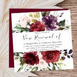 Romantic Burgundy Red Rose Vow Renewal Kaart<br><div class="desc">Romantic Burgundy Red Rose Vow Renewal Uitnodiging Zie bijbehorend collectie in Niche en Nest Store</div>