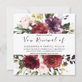 Romantic Burgundy Red Rose Vow Renewal Kaart (Voorkant)