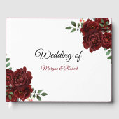 Romantic Burgundy Red Rose Wedding Guestbook Gastenboek (Voorkant)